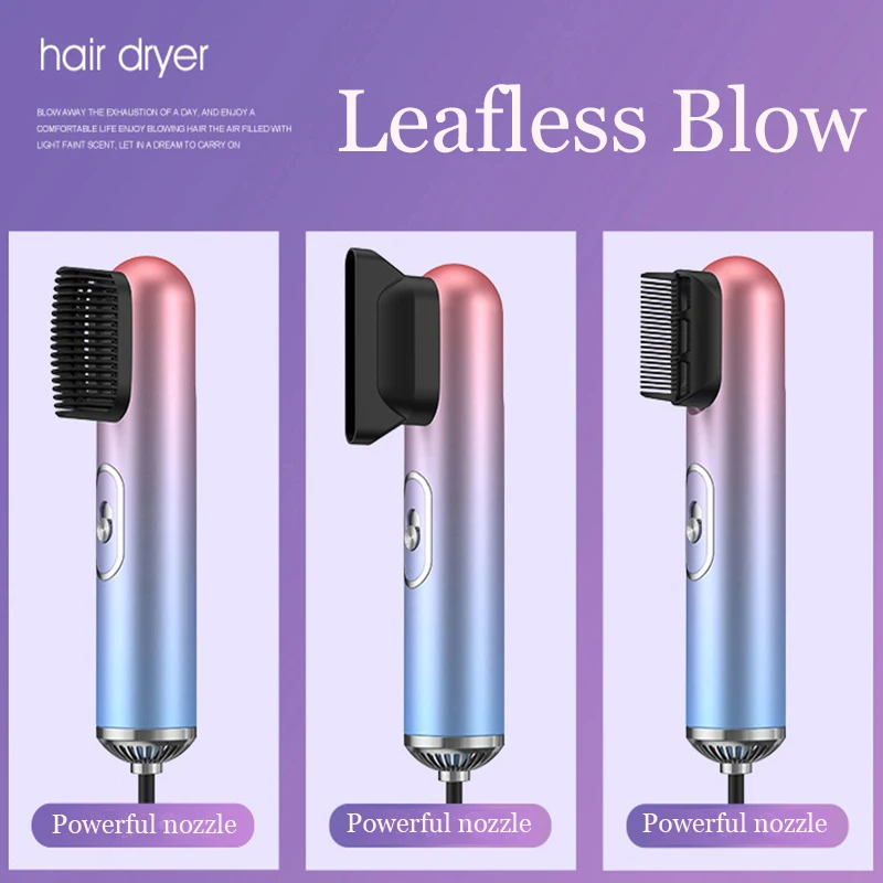 Portable 3 in 1 Ion Hair Dryer Brush Household Hot and Cold Hair Straightener Hot Air Comb Dryer