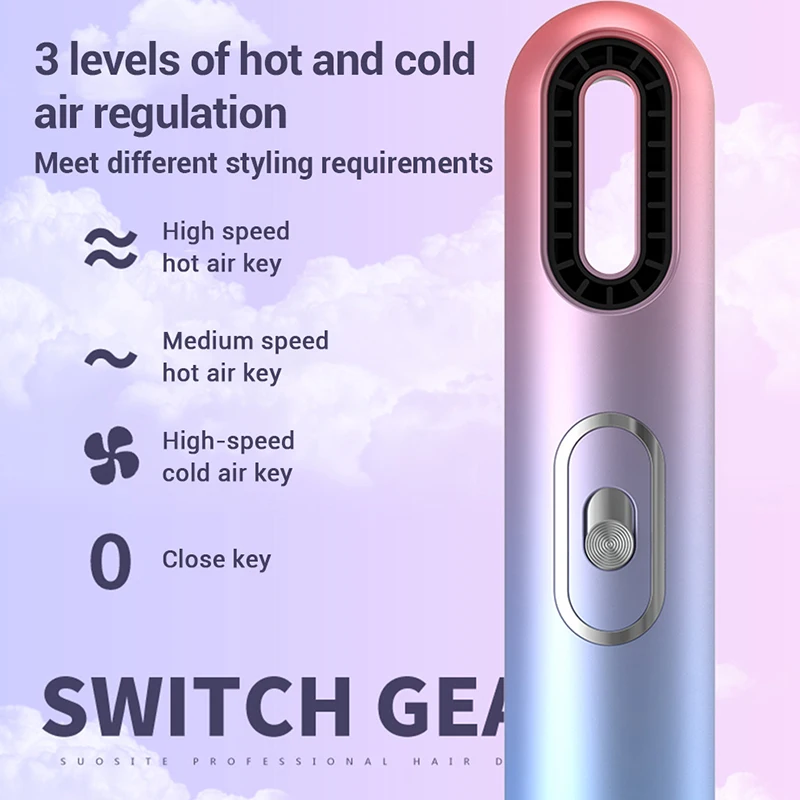 Portable 3 in 1 Ion Hair Dryer Brush Household Hot and Cold Hair Straightener Hot Air Comb Dryer