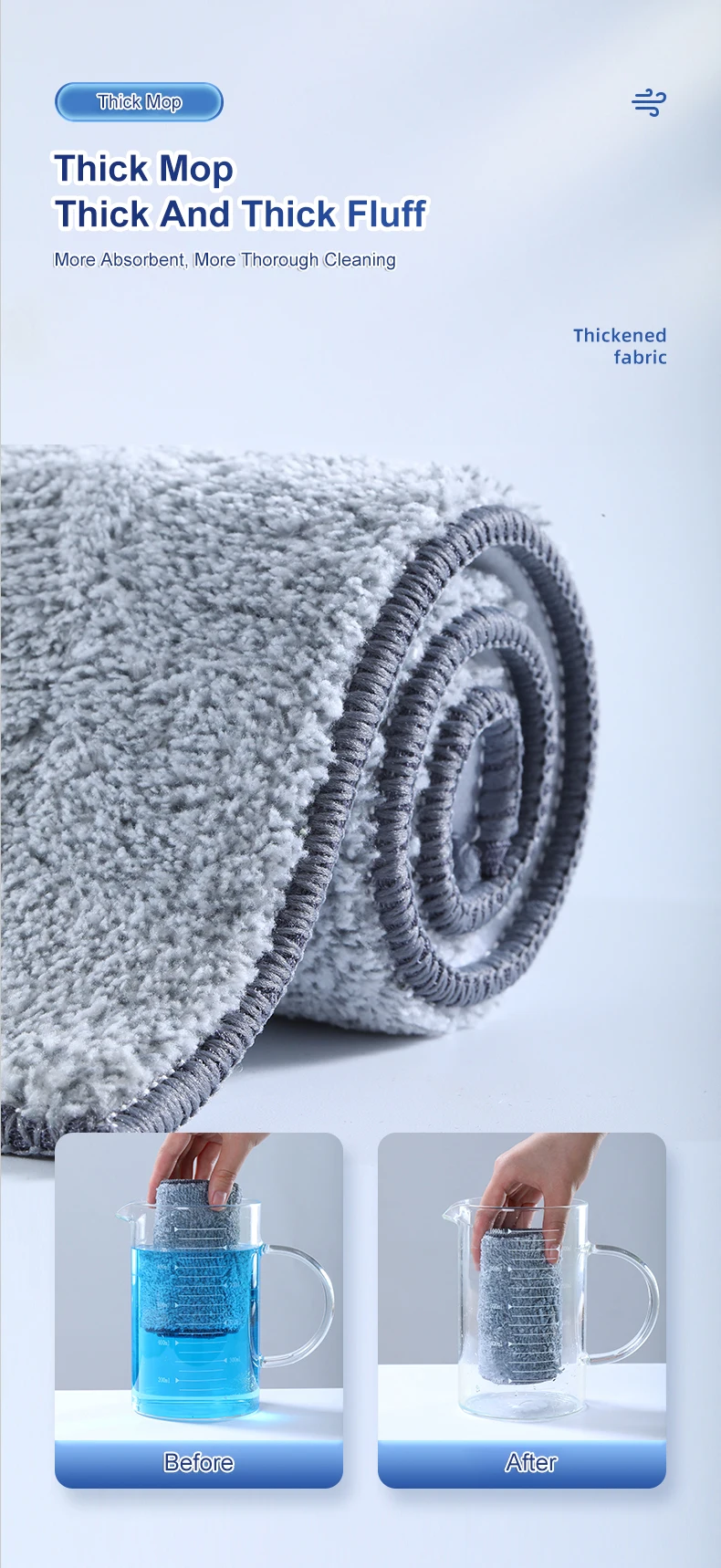 JOYBOS Enlarged Floor Mop Hand Washing Free Lazy Mop Self-Wring Squeeze Household Automatic Dehydration Magic Flat Mops Cleaning