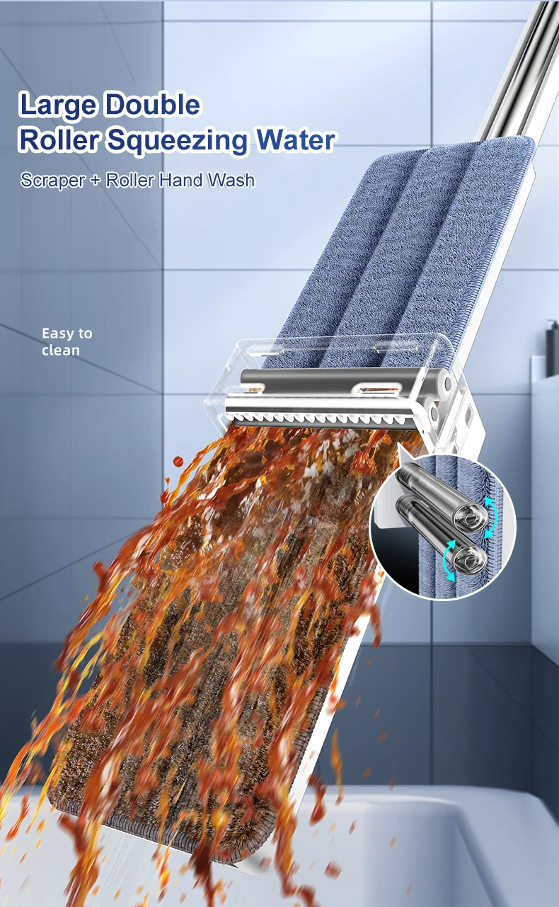 JOYBOS Enlarged Floor Mop Hand Washing Free Lazy Mop Self-Wring Squeeze Household Automatic Dehydration Magic Flat Mops Cleaning