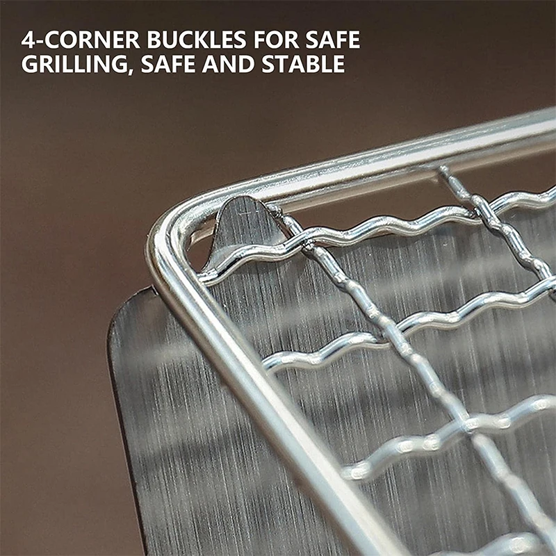 Portable Folding Barbecue Grill Heating Stoves Multifunction Camping BBQ Grill Rack Net Firewood Stove Stainless steel BBQ Grill Portable Folding Barbecue Grill Heating Stoves Multifunction Camping BBQ Grill Rack Net Firewood Stove Stainless steel BBQ Grill