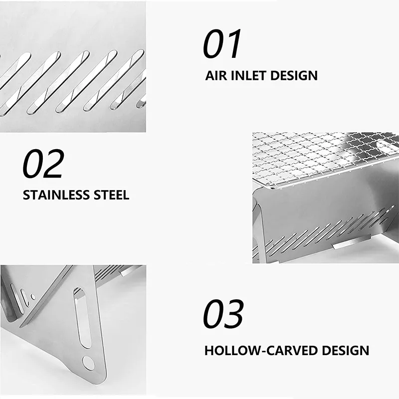 Portable Folding Barbecue Grill Heating Stoves Multifunction Camping BBQ Grill Rack Net Firewood Stove Stainless steel BBQ Grill Portable Folding Barbecue Grill Heating Stoves Multifunction Camping BBQ Grill Rack Net Firewood Stove Stainless steel BBQ Grill