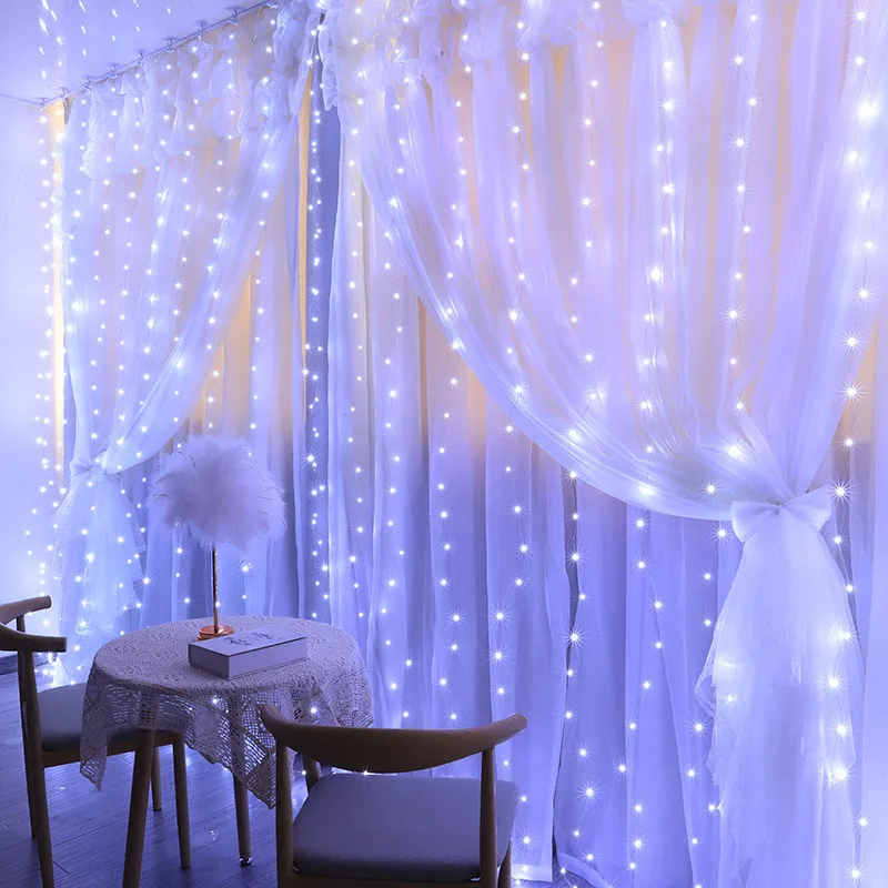 3M LED Curtain Garland Fairy Lights Festoon with Remote New Year Garland Christmas Decoration Party wedding decoration
